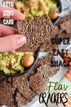 the ingredients to make an easy snack for kids are shown in this collage, including granola and guacamole