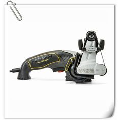 a cordless power tool on a white background with clippings to the side