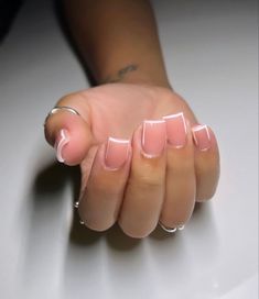 Natural Nail Inspiration, Outlined Nails, Nail Ideas Short, Nails Plain, Acrylic Nails Nude, Acrylic Toe Nails, Plain Nails, Girly Acrylic Nails