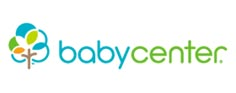 the baby center logo is shown in green and blue colors, with a tree on it