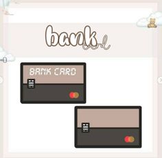 an image of a bank card with the word bank on it's front and back side