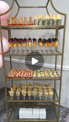 a display case filled with lots of different types of desserts on it's sides