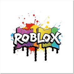 the word roblox is painted in different colors