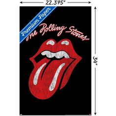 the rolling stones sticker is shown on a black background