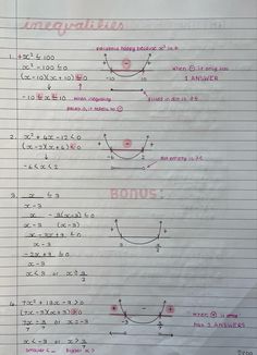 a piece of paper with writing on it that says, inequatations and bonds