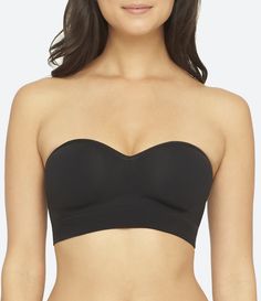 From Yummie by Heather Thomson&#x2C; the bra features:lightly-padded seamless wire-free cupsremovable adjustable strapssilicone strip to stay in placepullover constructionnylon/spandexhand washImported. Seamless Stretch Tube Top, Nylon Tube Top With Built-in Bra, Black Nylon Strapless Tube Top, Seamless Stretch Tube Top With Underwire, Stretch Tube Top With Removable Bra Pads, Versatile Stretch Bra With Removable Pads, Bra Materials, Bra Items, Convertible Bra