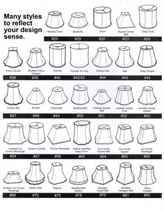 the instructions for how to make lampshade shades in different sizes and colors, including one