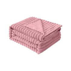 pink towels stacked on top of each other