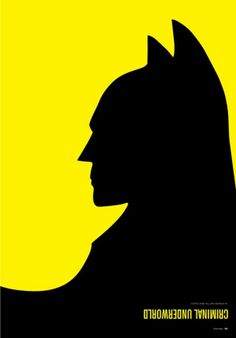 the batman movie poster is shown in black and yellow