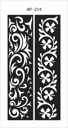 the stencil design is shown in black and white