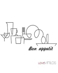 the words bon appetii are in black and white