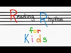 the words for kids are written in different colors and font on music notes with black lines