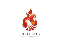 the logo for a company that is producing fire and has an image of a bird on it