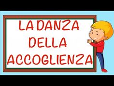 a boy standing next to a sign that says la danza dela accololienza