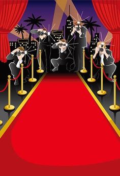 a red carpet with some people on it