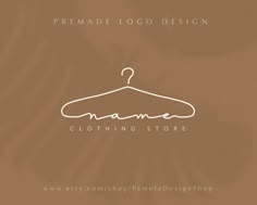 a logo for a clothing store with a hanger in the shape of a coat