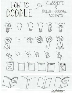 Bullet Journal Icons, How To Doodle, 심플한 그림, Kraf Diy