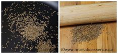 an image of dried herbs on a cutting board and in the process of being prepared