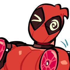 a drawing of a deadpool laying on its back