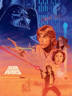 the poster for star wars is shown in front of a background with an image of darth vader and princess leisa