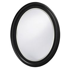 a round mirror on a white background with black border around the edges and bottom edge