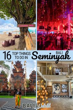 the top things to do in sehnyak bali, indonesia with text overlay that reads 16 top things to do in sehnyak