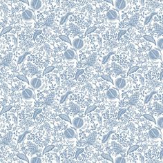 a blue and white floral wallpaper pattern