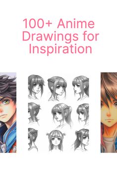 an anime book with the title'100 + anime drawings for inspiration