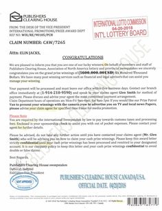 a letter from the national lotto commission requesting that it is not being used for business purposes