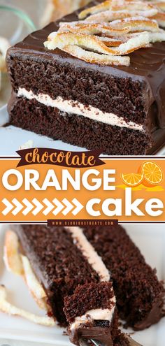 Chocolate Orange Cake Chocolate Cake With Orange Frosting, Chocolate Cake With Orange Filling, Orange Chocolate Frosting, Orange Cake With Chocolate Frosting, Chocolate Orange Frosting, Chocolate Orange Birthday Cake, Orange And Chocolate Dessert, Chocolate And Orange Desserts, Orange Chocolate Recipes