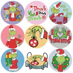 the grino christmas stickers are all in different designs