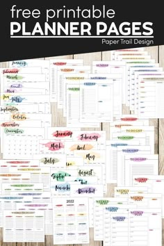 the free printable planner pages for planners