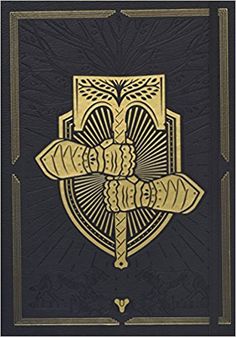 the front cover of an old book with gold lettering on black paper and ornate design