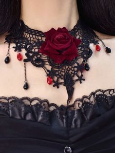 This price is for a choker only. Gothic Party Choker, Elegant Party Choker For Valentine's Day, Rose Design Necklace For Party, Adjustable Rose Choker For Parties, Elegant Rose Choker For Party, Elegant Rose Colored Party Choker, Party Choker Necklace With Rose Design, Edgy Party Necklaces For Valentine's Day, Edgy Necklace For Valentine's Day Party