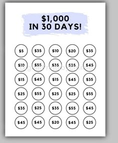 a printable $ 1, 000 in 30 days with the words $ 2, 500 and