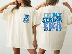 Cute Class Shirts, Senior Class T Shirts, White Cotton Shirt For Graduation, Senior Shirt Ideas 2025 Trendy, Senior 2025 Shirts, Senior Class Shirts Design, Senior Sunrise Shirts, Class Of 2025 Shirt Ideas, Senior Shirt Designs