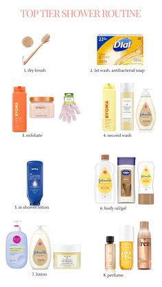 shower routine for soft glowly skin. main scent: vanilla #showerroutine #showergoals #hygiene #hygieneroutine #bodywash #glowyskin #softskin #evenskin Everyday Hygiene Routine, Smell Good Bath Routine, Create A Shower Routine, Things To Wash Your Body With, Shower Body Routine, Ultimate Everything Shower Routine, Body Washing Routine, Best Simple Skin Care Routine, An Everything Shower List