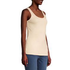 Cut for a regular-fit, this women's tank top from St. John's Bay is a warm-weather essential your wardrobe needs. Made from super soft ribbed cotton, this scoop neck sleeveless top will effortlessly pair layered under a blazer or hoodie or worn alone with jeans or shorts.Strap Type: TankFeatures: Hooded, EssentialsClosure Type: Pullover HeadFit: Regular FitNeckline: Scoop NeckSleeve Length: SleevelessApparel Length: 26.5 InchesFiber Content: 100% CottonFabric Description: Rib KnitCare: Machine W Beige Cotton Tank Top, Basic Beige Tank Top, Basic Beige Sleeveless Tank Top, Beige Tank Top For Everyday, Beige Sleeveless Camisole For Everyday, Basic Beige Tank Top For Spring, Everyday Beige Tank Top, Sleeveless Tank Top, Sleeveless Tank