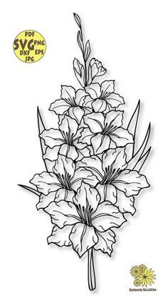 a drawing of some flowers with the words svcng off in front of it