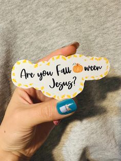 a person holding up a sticker that says are you full vegan?