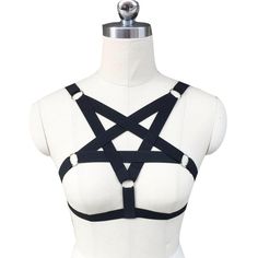 Pentagram Harness Bra – Goth Mall Pentagram Harness, Harness Fashion, Body Bra, Harness Bra, Strappy Bra, Body Harness, Womens Bras, Bra Straps