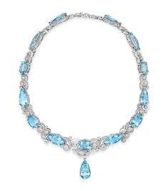 Boodles Platinum, Diamond and Aquamarine A Family Journey Geneva Necklace | Harrods US Luxury Blue Jewelry With Polished Finish, Luxury Diamond-cut Blue Topaz Necklace, Boodles Necklace, Tom Ford Shoes, Fendi Kids, Ford Accessories, Buying An Engagement Ring, Beautiful Cities, Lake Geneva