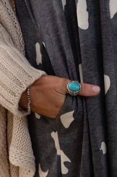 No boho outfit is complete without accessories like the Riviera Maya Adjustable Turquoise Ring! It will pair so easily with your favorite boho outfits because it features: Stunning turquoise stone Decorative Silver details along the band Adjustable band, so it can be worn comfortably on any finger Perfect for adding a pop of color to any outfit, this ring is a must-have for any boho jewelry collection *Due to lighting and differences in monitors, actual colors may vary slightly from what appears Three Bird Nest, Boho Outfit, Turquoise Ring Silver, Black Tungsten, Bohemian Clothes, Riviera Maya, Black Rings, Turquoise Stone, Boho Jewelry