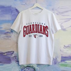 Unisex Short Sleeve Tee - Materials: 100% Cotton. Otton Medium-Heavy Fabric (8.0 Oz/Yd (271.25 G/M)) - Size: S,M,L, Xl, 2xl - Cloose Fit - Sewn In Label - Runs True To Size Guardians Baseball, Baseball Tshirt, Harry Styles Fine Line, Cleveland Guardians, Pink Floyd Dark Side, Senior Project, Baseball Team, Jersey Shirt, Unisex Shorts