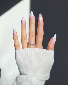 Baby Blue snowflake nail design inspiration #winter #blue #white #nailart #inspiration #snowflake Blue Christmas Nails, Winter Nails Acrylic, Christmas Gel Nails, Snowflake Nails, Christmas Nails Acrylic, Winter Nail Designs, Short Acrylic Nails Designs, Xmas Nails, Pretty Acrylic Nails