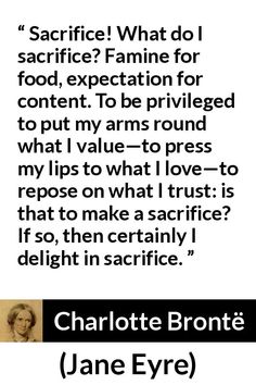 charlotte bronte's quote from jane eyre about sacrifice