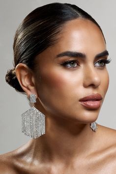 Sea Of Stars | Silver Diamante Tassel Drop Earrings Silver Tassel Earrings, Health And Hygiene, Diamante Earrings, Gold Chain Earrings, Club L London, Gold Statement Earrings, Tassel Drop Earrings, Statement Drop Earrings, Pierced Jewelry