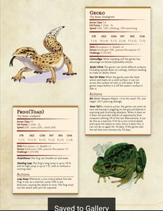 the frog and toad are depicted in this info sheet, which includes information for each species