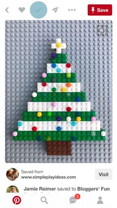 a christmas tree made out of legos is shown on the instagramture page