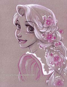 this is an image of disney princess aurora from the animated movie tangled in pink and white